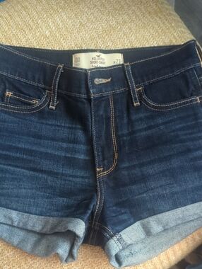 Hollister Dark Blue Denim Cuffed Women’s Shorts